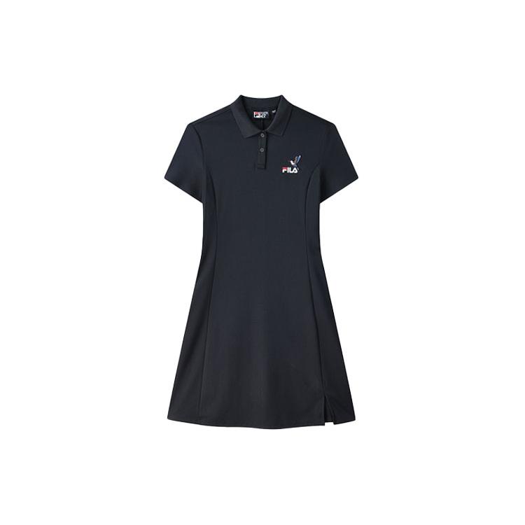 New FILA MODERN HERITAGE Short Sleeved Dress Women's Legend Blue F11W128310FNV