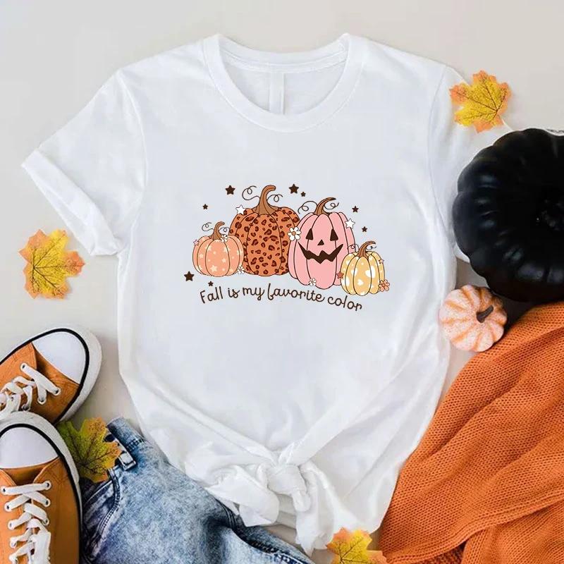 

Новый Горячий Осень Мой Любимый Цвет Футболки с Принтом Тыквы Женские Мужские Летние Повседневные Футболки Футболки с Коротким Рукавом и Круглым Вырезом XXXL золотой