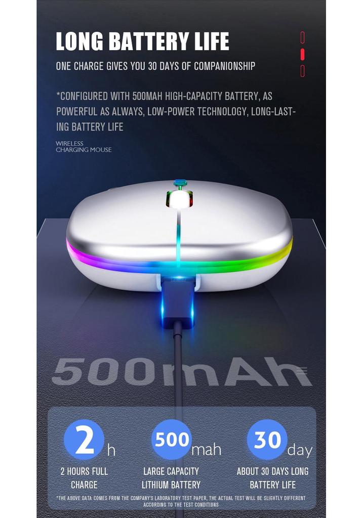 Rechargeable Dual-Mode Wireless Bluetooth Mouse with Custom Logo - Silent & Luminous for Business and Gaming