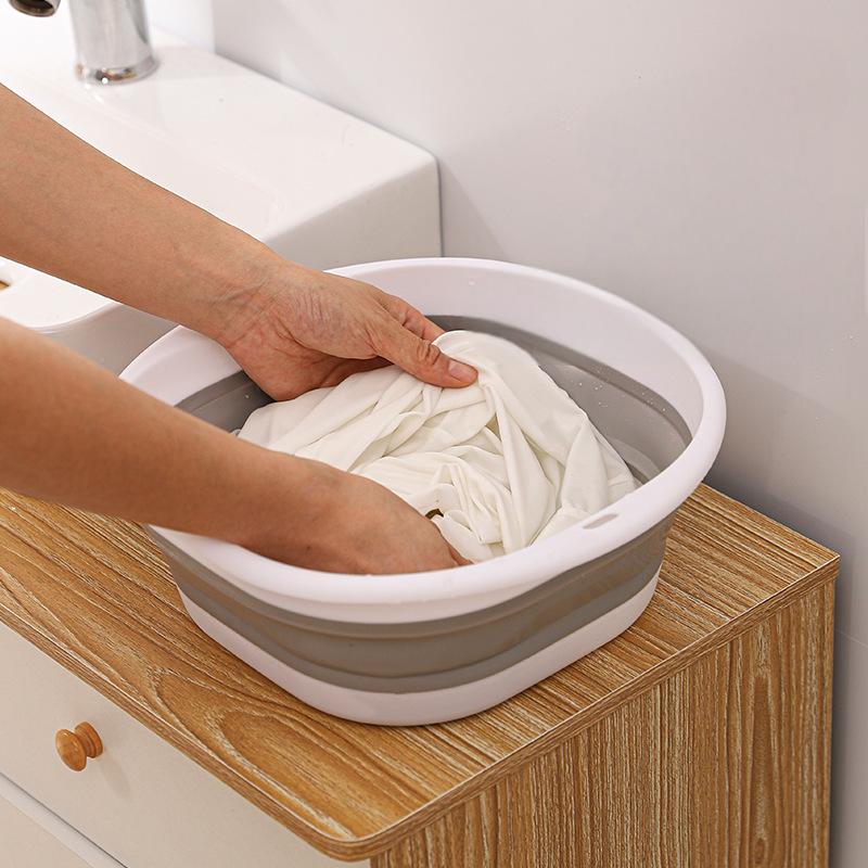 Large Foldable Portable Plastic Compression Washbasin, Suitable For Home, Travel Laundry, Washing Vegetables