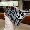 Zebra-Print Shockproof Soft Case For iPhone 16 Pro Max 15 Pro 14 Plus 13 12 11 Lens Protection Matte Leather Texture TPU Slim Phone Cover