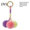Bag Ornament Pendant Small Plush Ball Decor Keychain Soft Velvet Fluffy Tote Suitcase Key Holder with Braided Rope Backpack Colorful Charm
