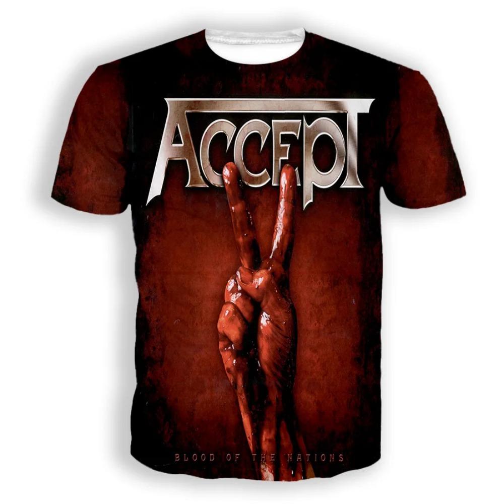 New Classic Band Accept T-shirts 3D Printed Men's Women Hip Hop Short Sleeve Round Neck T Shirt Oversized Tees Tops Man Clothing