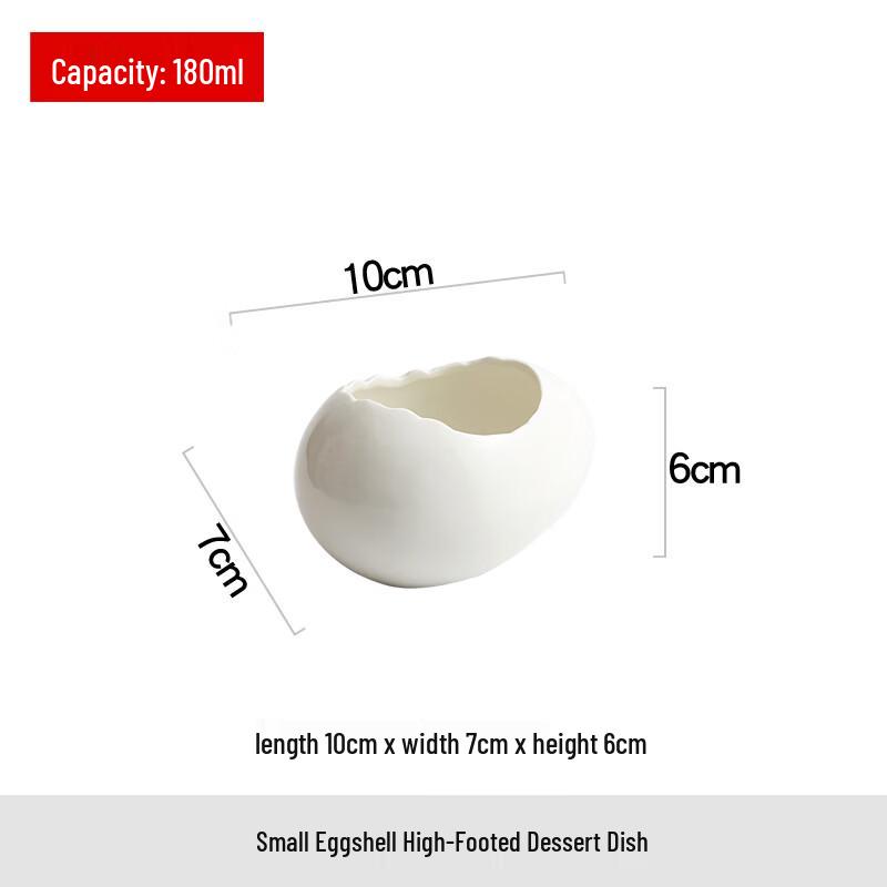 Nordic Ceramic Eggshell Snack Plate