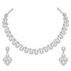 Women's Silver Plated American Diamond Necklace/Jewellery Set with Earrings