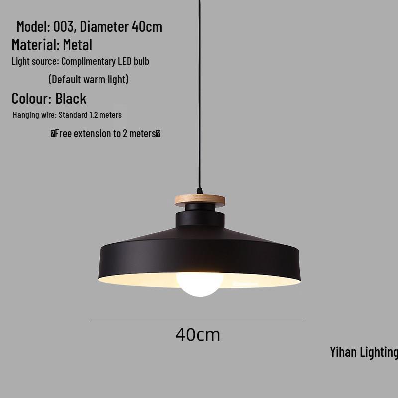 Modern Nordic Single-Head Pendant Light for Hotels, Bars, and Restaurants - Industrial Retro Style Lampshade.