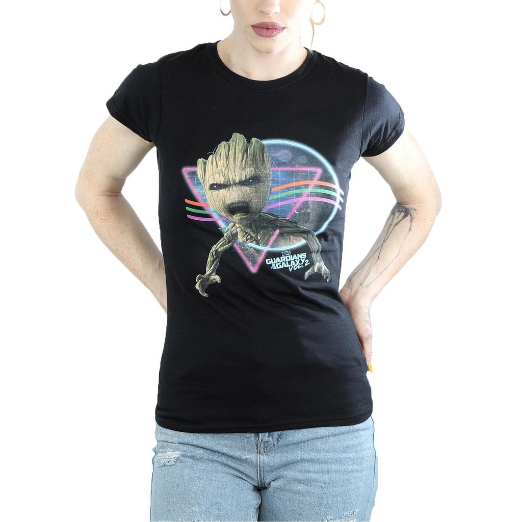 Marvel Womens/Ladies Guardians Of The Galaxy Neon Groot Cotton T-Shirt