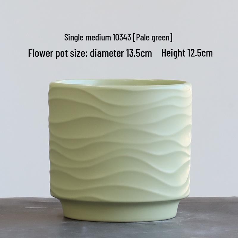 Nordic Minimalist Ceramic Flower Pot with Tray for Phalaenopsis, Orchid, and Succulent Plants