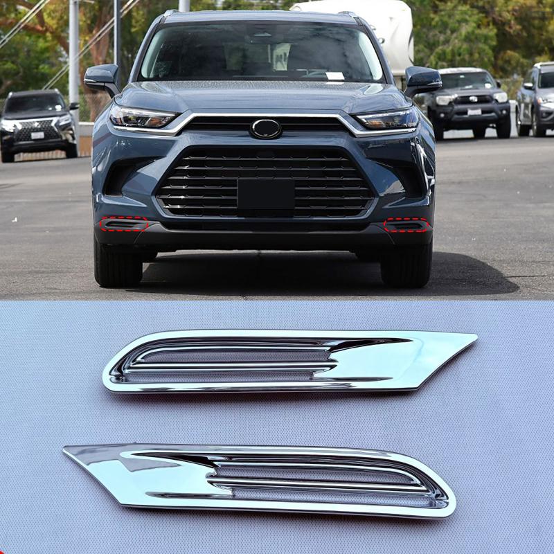 For Toyota Grand Highlander 2024 2025 ABS chrome Exterior Upper grille mesh net decorative strip Front bumper air vent frame