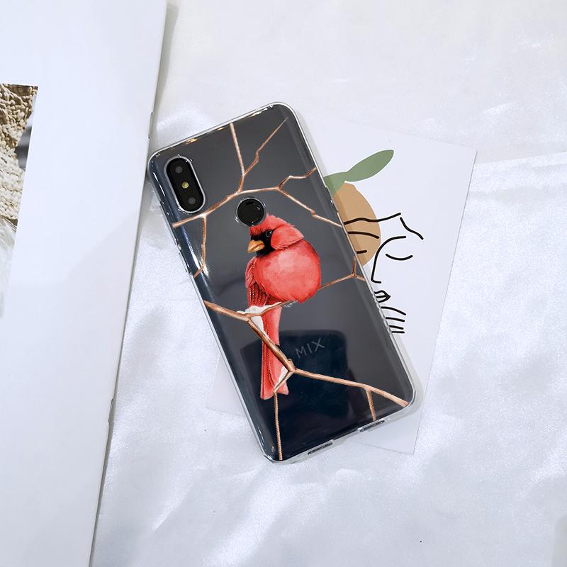 Weiche Handyhülle Silikon Für Xiaomi Mi Max Mix 1 2 2S 3 Ästhetischer Vogel Blume Hübscher Vogel Rückenabdeckung Für Xiaomi Mi Note 1 2 3