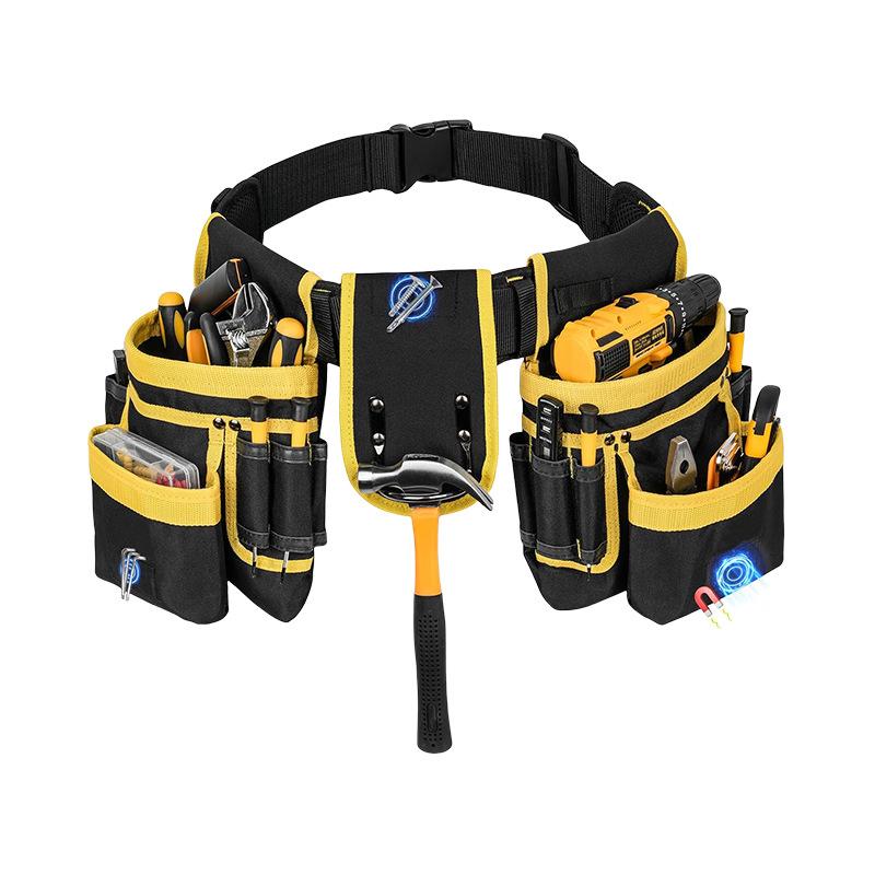 

Adjustable Tool Belt with Magnetic Multiple Pockets, Multifunctional Waist Bag for Maintenance and Tool Storage жовтий