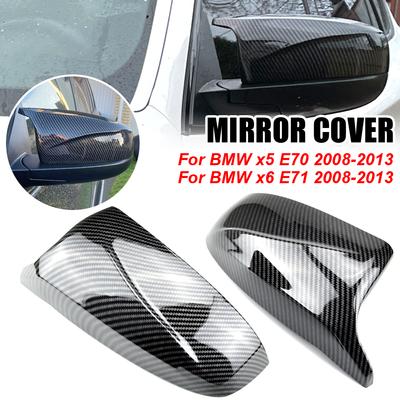 For BMW X5 E70 X6 E71 2008 2009 2010 2011 2012 2013 Car Side Wing Mirror Cover Rear-View Caps Black High Quality