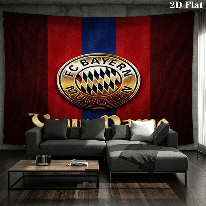 FC Bayern Munchen Custom Name Wall Tapestry Aesthetic Wall Hanging Printed Fabric Blanket Decorative Tapestries for Bedroom Living Room Home Decor