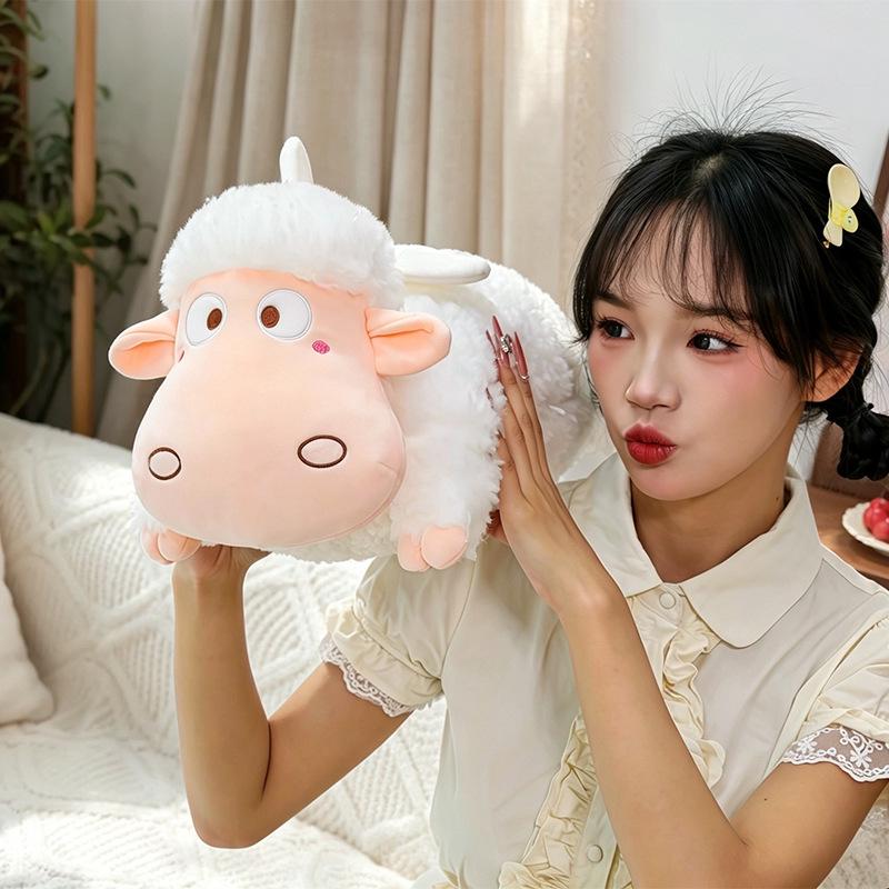 Angel Sheep Plush Toy - Soft Lamb Wool Hug Pillow