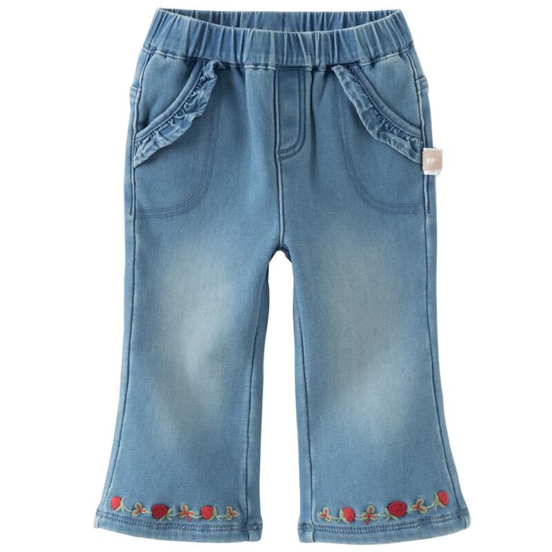 DAVE & BELLA Girls' Fleece-Lined Denim Flared Pants