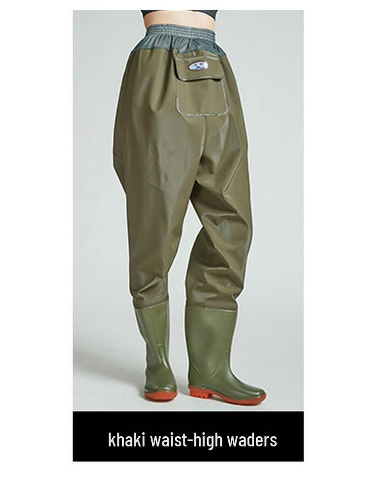Waders de Pesca Impermeáveis até à Cintura com Botas: Calças de Chuva Duráveis e Resistentes ao Desgaste para Homens e Mulheres