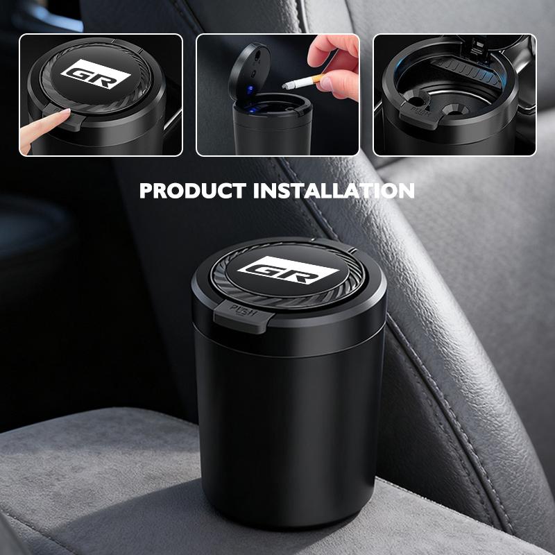 VCA2  For Toyota Car Ashtray One Touch Open Portable Ashtray Cup Auto Interiors GR Yaris Corolla Prius Aqua Vios Mirai Hilux Auris CHR