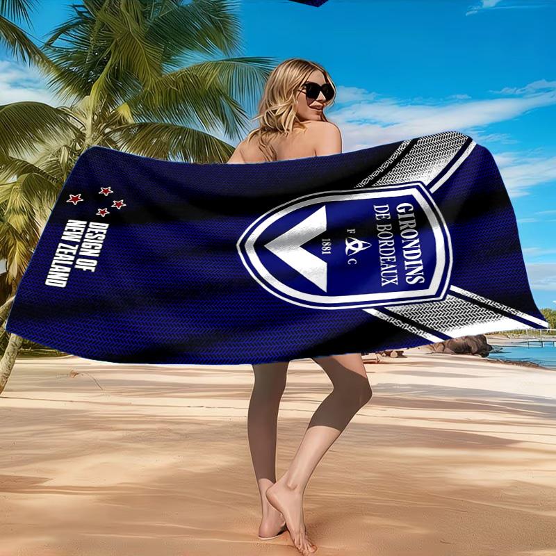 Giron-de Football Crest Printed Microfiber Beach Towel, Soft And Absorbent, Quick-Dry, Ideal for Summer Travel, Beach Essential, Swimming Pool