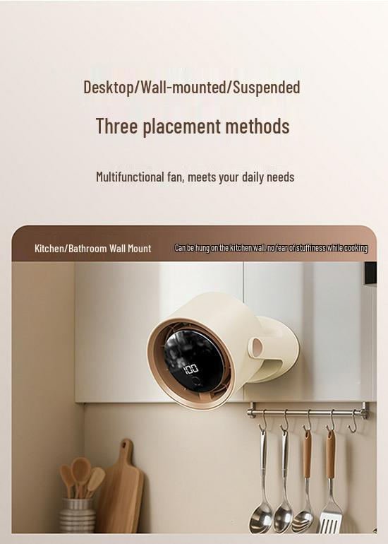100-Speed Mini Desktop Circulating Fan for Dorms and Offices - Strong Wind Cooling