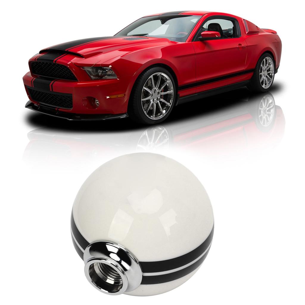 5 Speed Gear Shift Knob Manual Transmission Shifter Lever Stick Head Knob Replacement for Ford Mustang 1967 To 2018 White Black