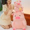 Mochila de Pelúcia Adorável Porquinha Lulu Boneco de Pelúcia Fofo Almofada Doce para Abraçar Presente