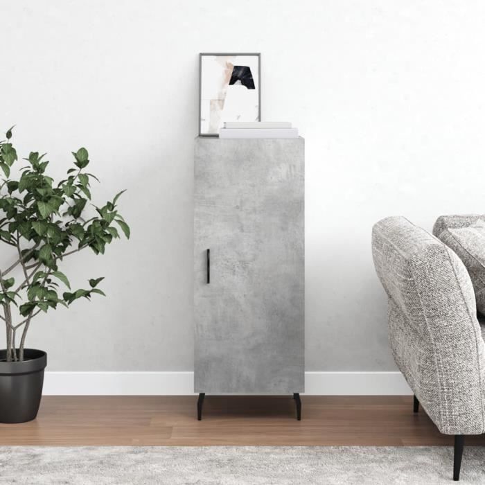 VidaXL Buffet Gris béton 34,5x34x90 cm Bois d'ingénierie 828560