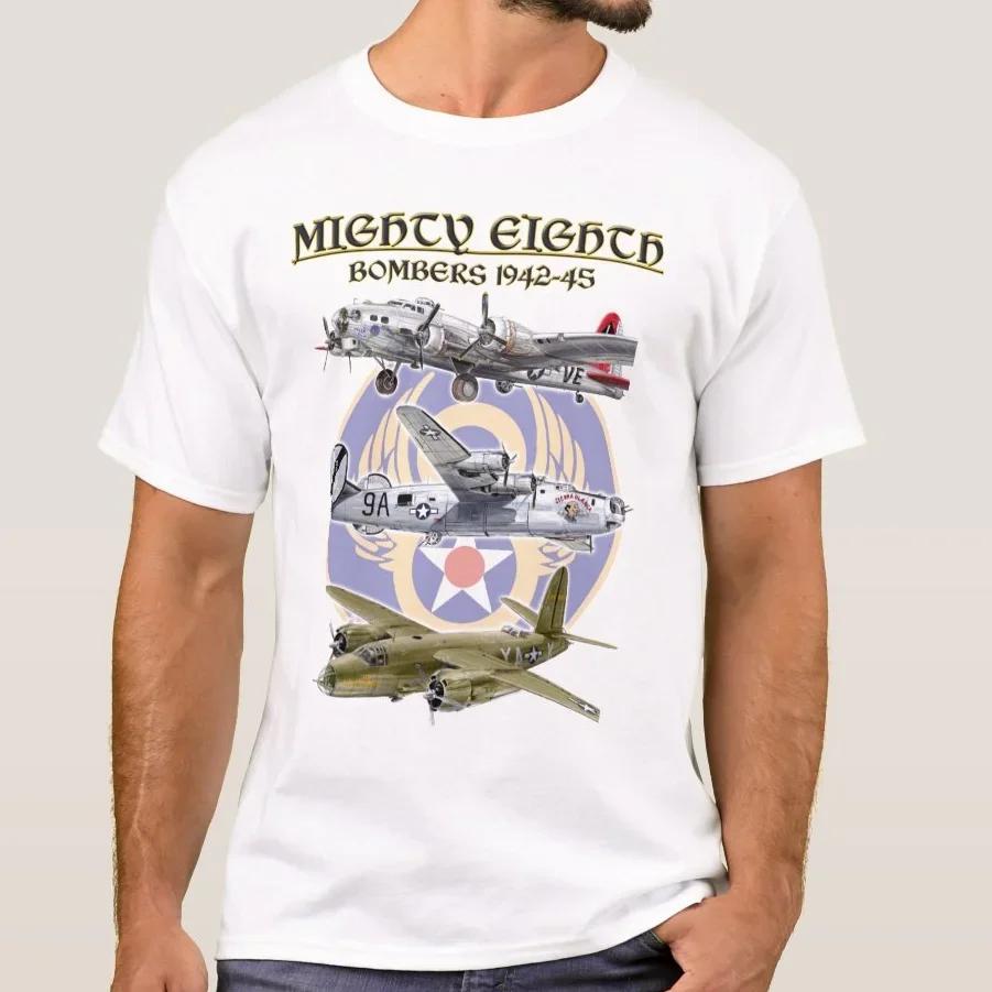 

WWII USAF 8th Air Force B-17 B-24 B-26 Bombers T-Shirt 100% Cotton O-Neck Short Sleeve Summer Casual Mens T-shirt Streetwear ... S разноцветный