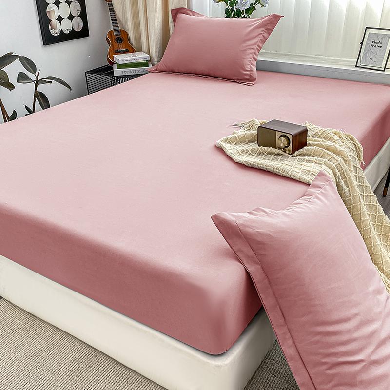 

Комплект однотонного матового постельного белья, Премиальная простыня на резинке и наволочки, Мягкая сатиновая отделка для роскошного комфорта, Легкий уход 90x200cm(35x79 in)