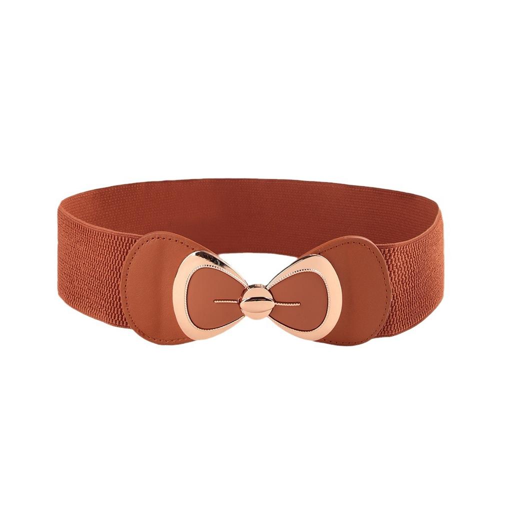 Spring Fashion Commuter Belt Dress for Women, Bow, Cinched Waist, Elastic Belt, Waist Seal