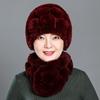 Rex Rabbit Hair Hat Female Autumn Winter Middle-aged and Elderly Mother Thickened Warm Fashion Grandmother Old Lady Mother-in-law Fur Hat