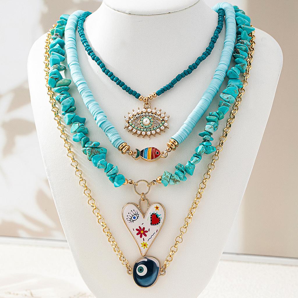 New Eye Element Pendant Necklace Bohemian Exquisite New Collarbone Chain Degree