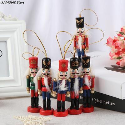 10.5/12/12.3/12.5cm Wooden Nutcracker Solider Figure Puppet Doll Handcraft For Children Gifts Christmas Home Office Decor