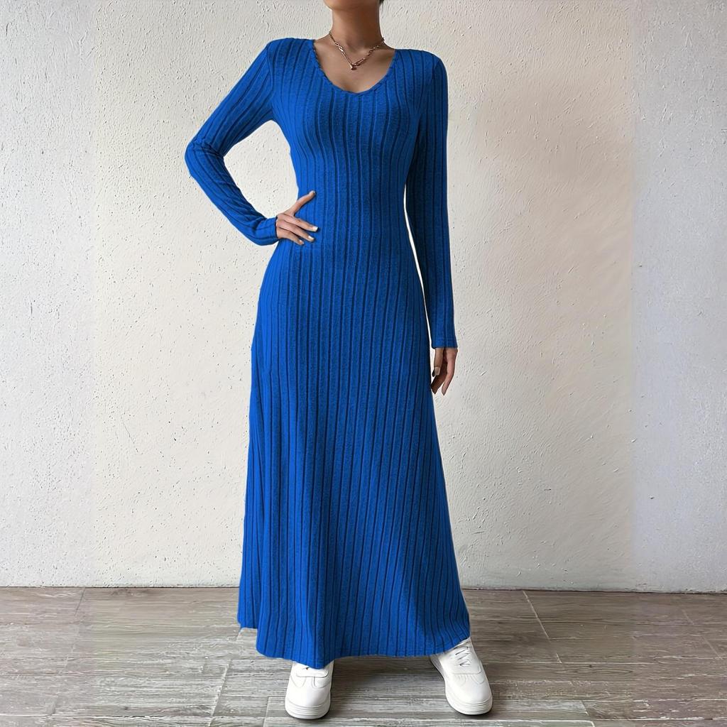 26-3-14-Women's Long Sleeve Dress Fall Casual T Shirt Loose Fit Pleated Front Dresses With Pockets2101