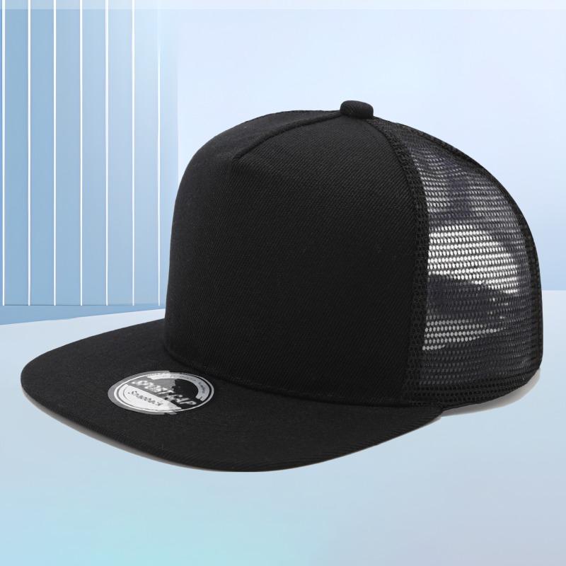 Outdoor sunshade sun protection hat men's casual baseball cap women's summer flat-brimmed mesh hat embroidery
