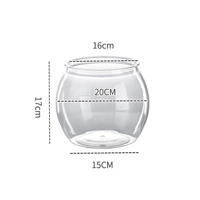 Clear Unbreakable Desktop & Living Room Fish Tank - Round Transparent Tank for Goldfish & Turtles