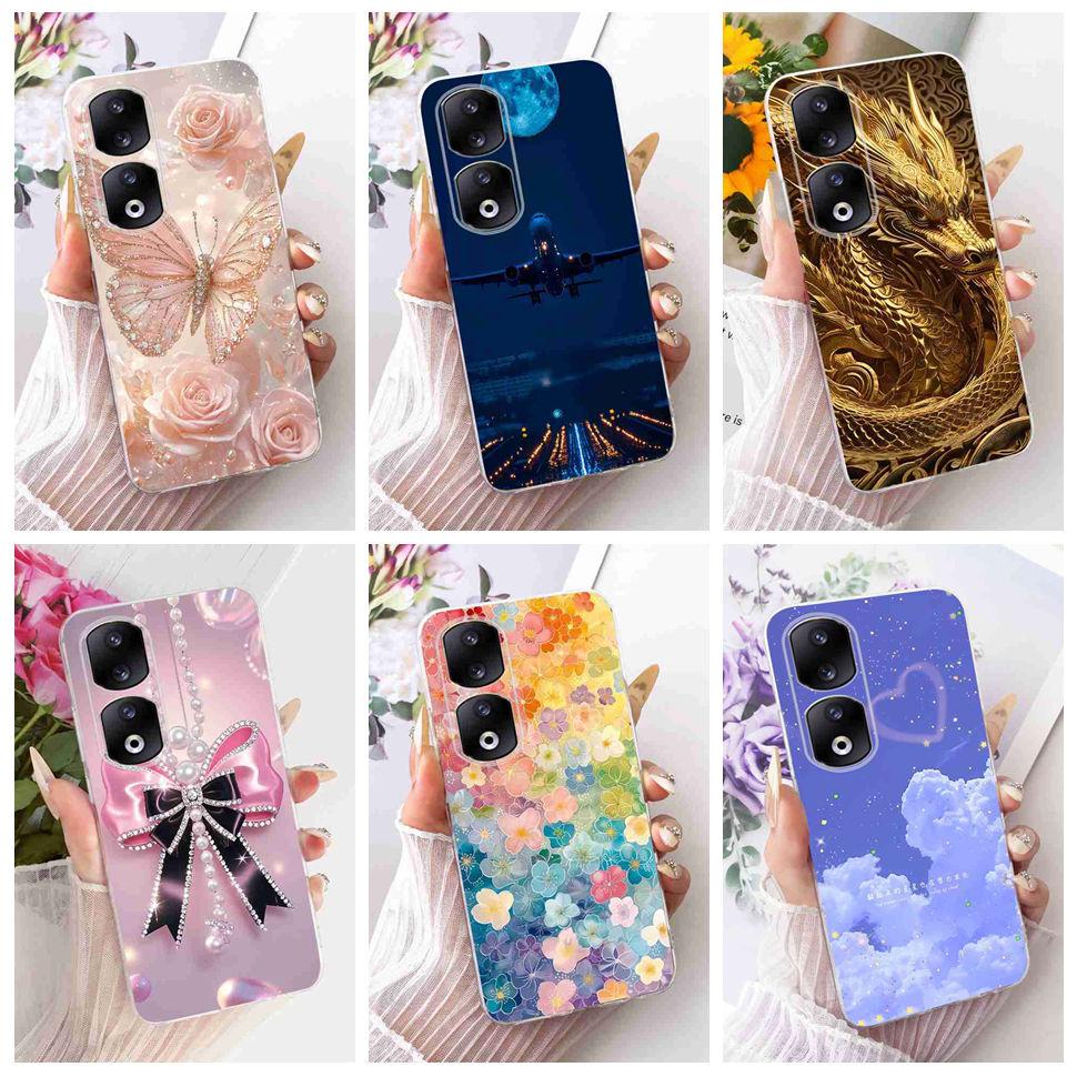 Funda para Honor 90 Pro 5G 6.78" Moda Mariposa Pintada Silicona TPU Cubierta Trasera Para Honor 90Pro 90 PRO 5G REP-AN00 Fundas para Teléfono