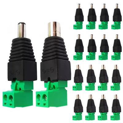 5/20/100PCS DC Plug 2.1mm X 5.5mm DC Power Plug Connector 5.5*2.1mm Screw Fastening Type DC Male Female Plug Socket Adapter