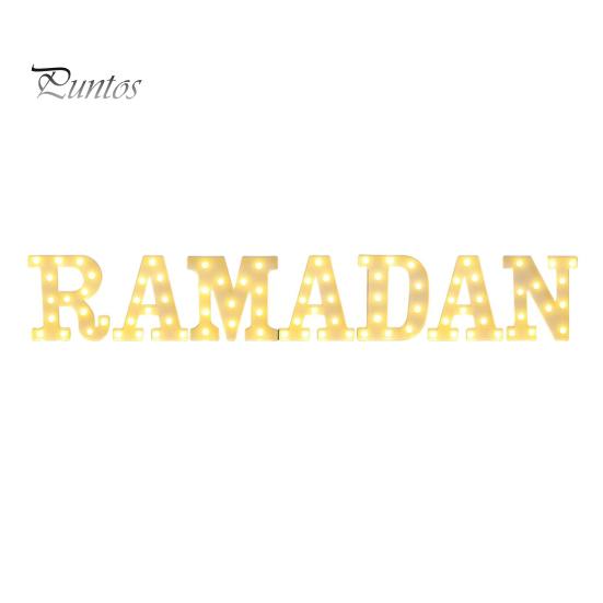 

7 шт. светодиодных буквенных знаков, украшений на Рамадан, работающих от батареек, для внутреннего и наружного использования, неоновых букв, настольных украшений A