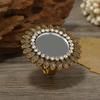 Inel Reglabil cu Strasuri Retro - Stil Geometric Creativ European & American Etnic