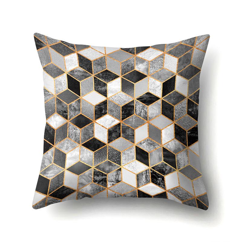 Polyester Pillow Case Automobile Decoration Home Printed Pillow Case Waist Cushion Cover Car Cushion Head Cushion Cover