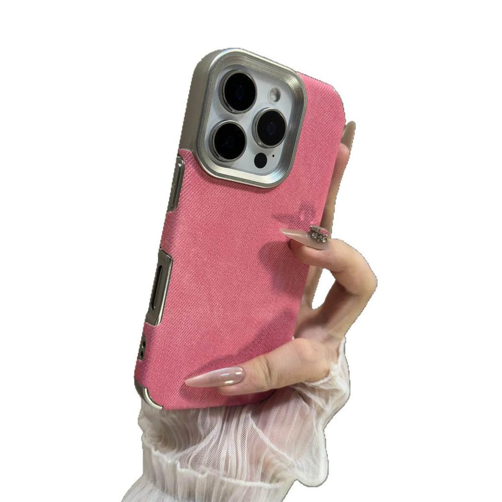 Denim Textured Anti-Drop Full Coverage Case for iPhone 17/16 Pro Max/15 Pro/14/13 PM - Female