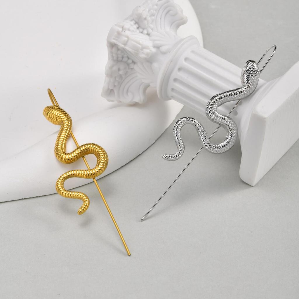 1 Piece Helix Hooks Earrings Ear Wrap Crawler Hook Earrings For Women, Snake Serpent Cartilage Piercing Punk Jewelry