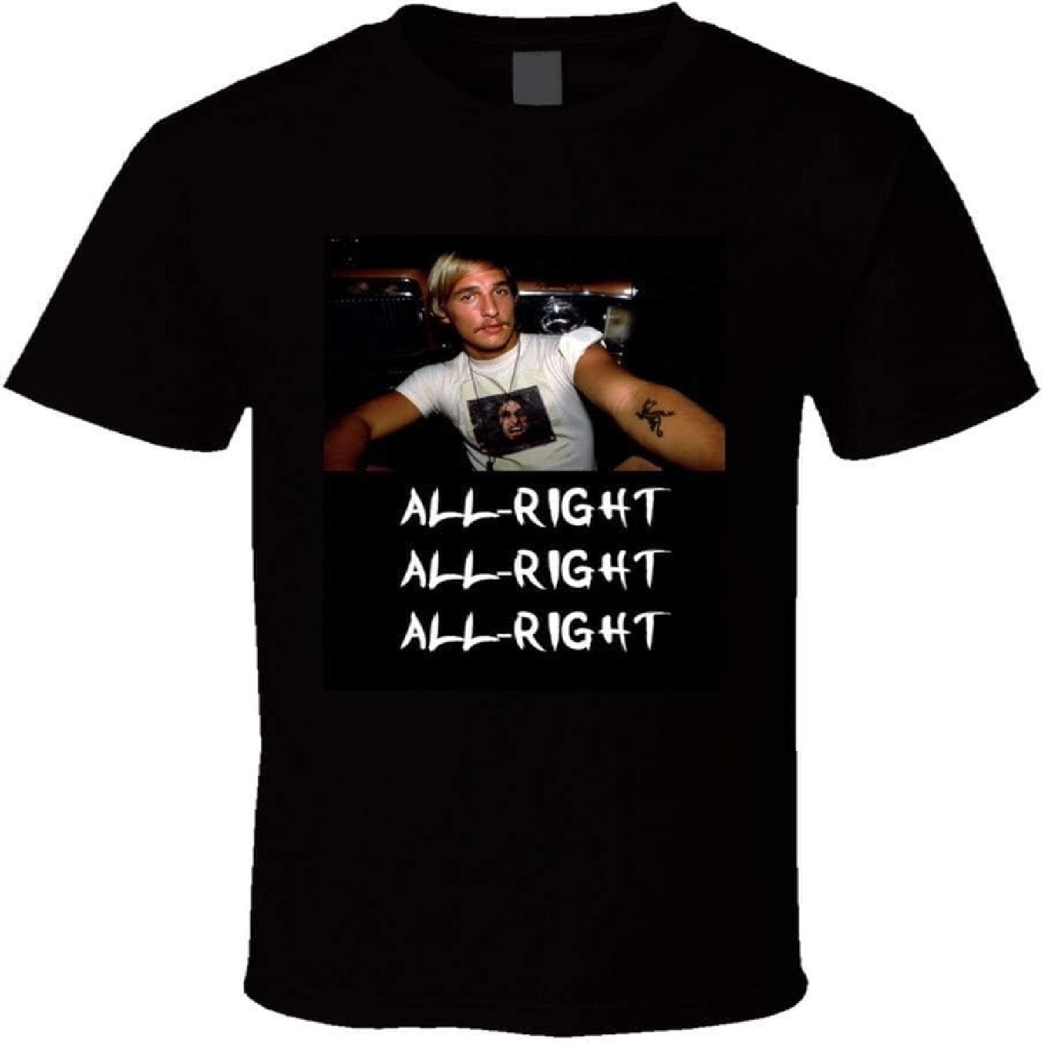

ZisZor David Wooderson Matthew McConaughey Dazed and Confused All-Right T Shirt XXXXXL чорний