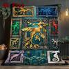 Golden Sea Dragon Frames 2D Flat Pattern Flannel Blanket, High Quality All Seasons, Home Decor, Warmth and Comfort, Perfect for Christmas Gifts.