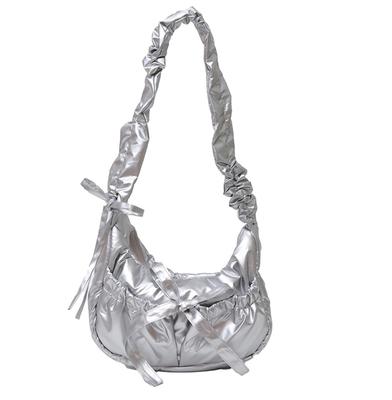 YAZHUE Ribbon Gathered Bag, Women's Shoulder Bag, Underarm Bag, Crossbody Bag, Tote Bag, Handbag, Dumpling Bag, for Commuting, School, and More,