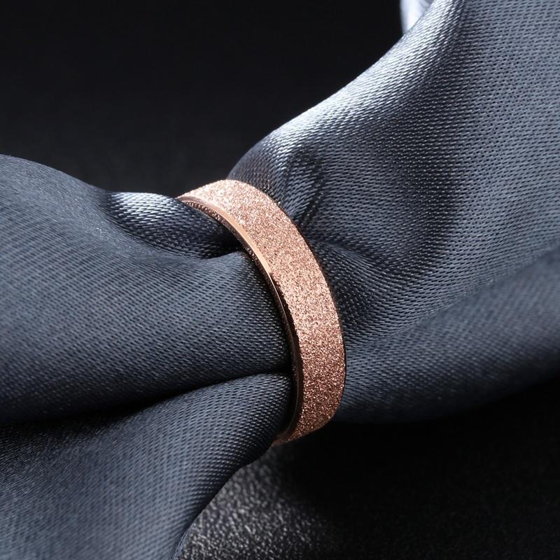 Scrub Finger Jewelry Titanium Steel Rings for Women Engagement Wedding Band Ring