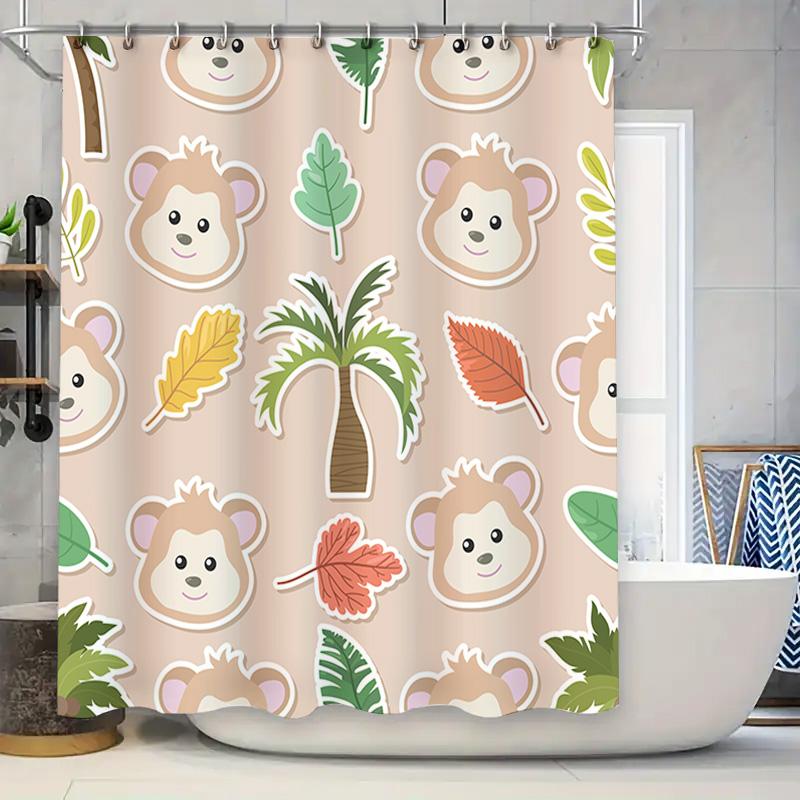 

Animal Leaves Bath Shower Curtain Decor for Bathroom Waterproof Home Decoration 90x180cm