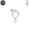 High-End Titanium F136 Internal Thread Cartilage Stud Earring - European & American Trendy Fashion