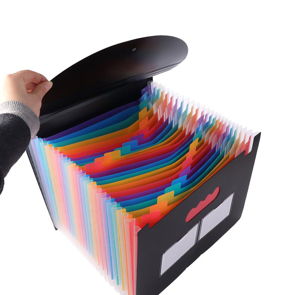 Plastic Expandable Filing Box Rainbow Art Supplies Folder Portable File Folder Organizer  School
