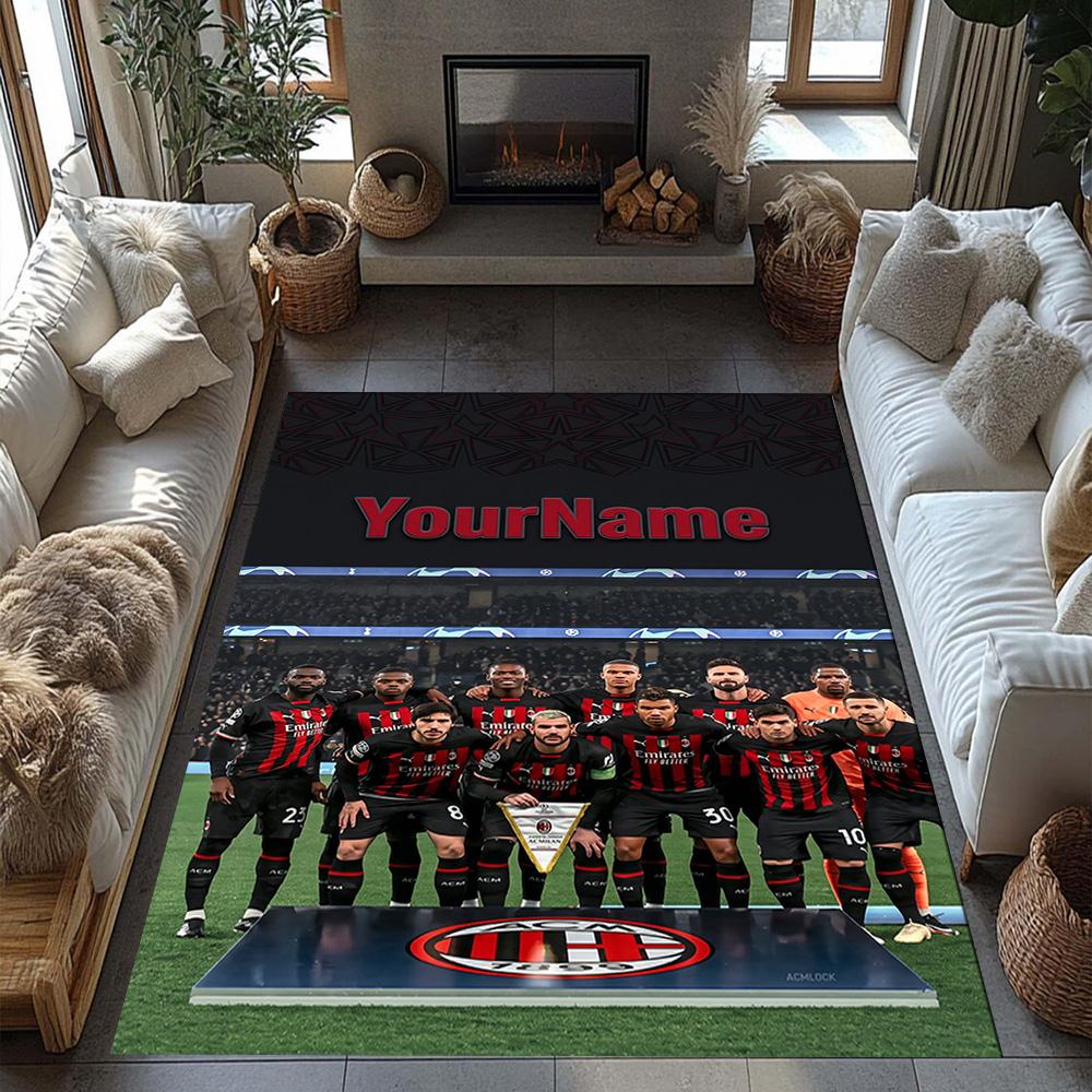 Ac Milan Customizable Name Floor Rug Office Rug Suitable for Bedrooms Balcony Foyer Kitchen Anti-slip Rug Office home decor